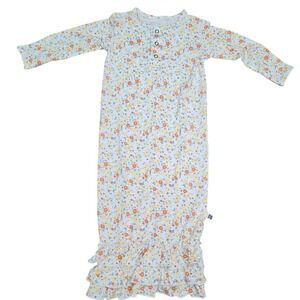 Sweet Bamboo Baby Girl Floral Print Sleep Gown Ruffle Trim NWT